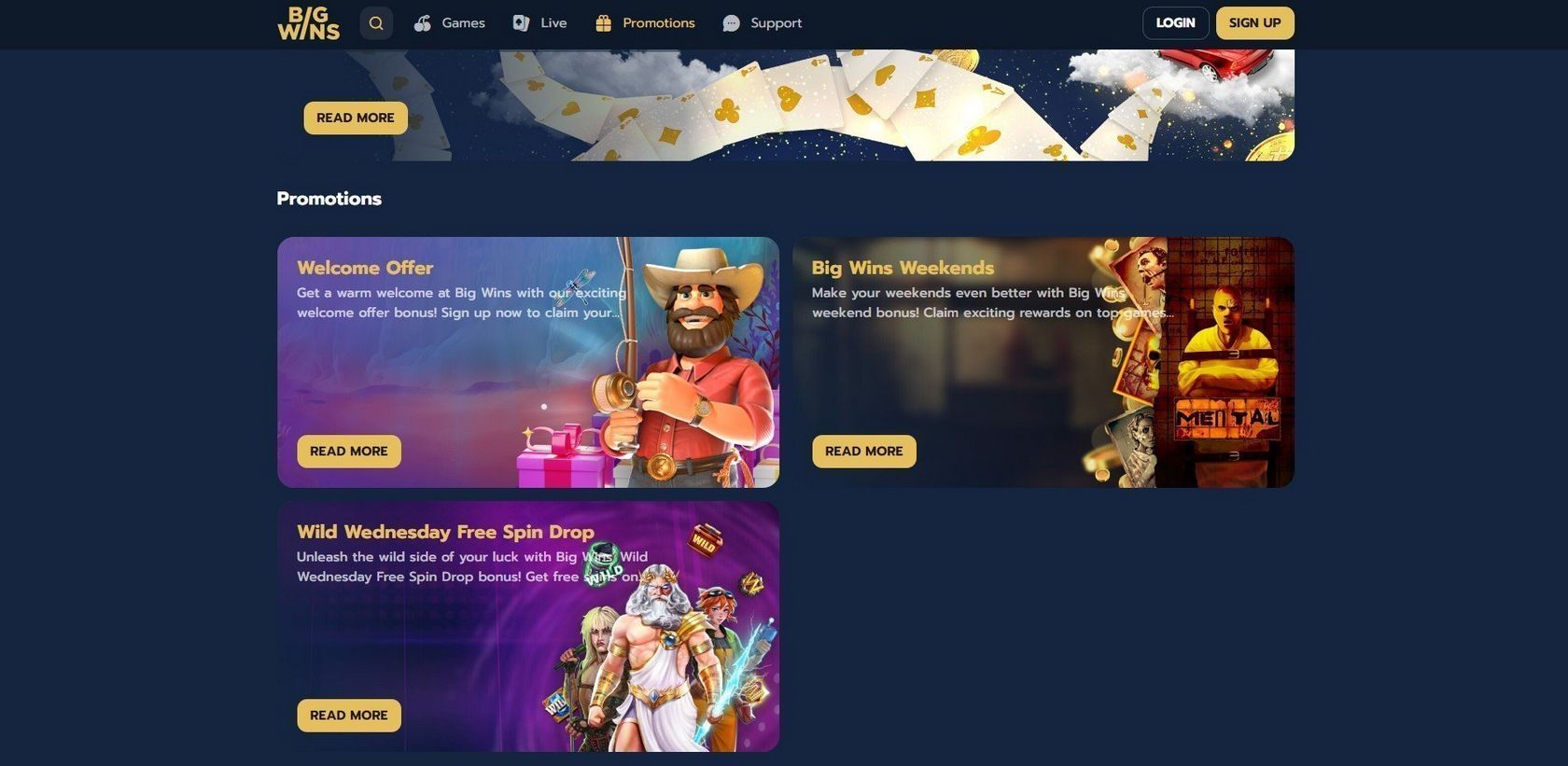 Big Wins Casino Site Login